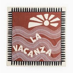 H&M Brown La Vacanza Printed Cotton Scarf